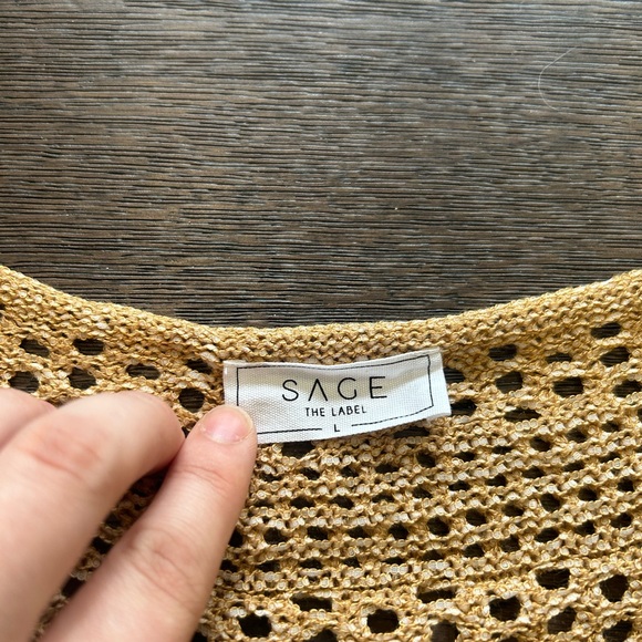 NWOT Sage the Label Starburst Open Knit Sweater - Picture 3 of 5